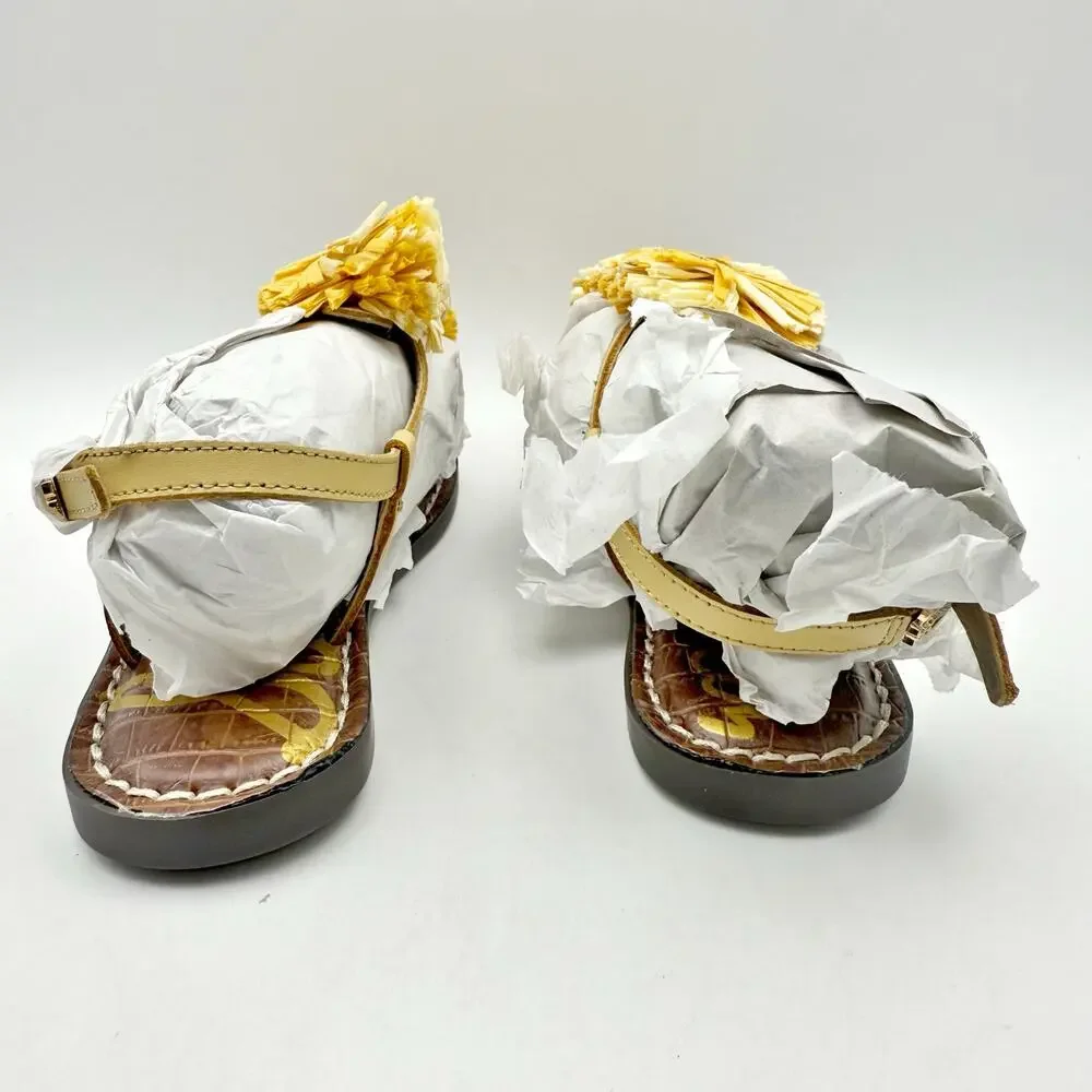 Sam Edelman Girls Gillie Mini Sandals US 1 M EU 32 Yellow Leather NIB